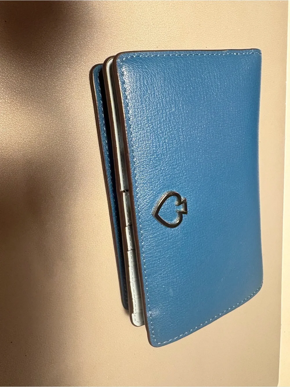 kate spade Deep Blue Leather Zip Card Wallet